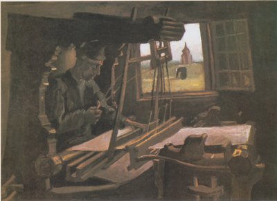 Weaver at an Open Window with a View of the Tower of Nuenen by Vincent van Gogh